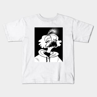 Sea Creature Girl (black and white) Kids T-Shirt